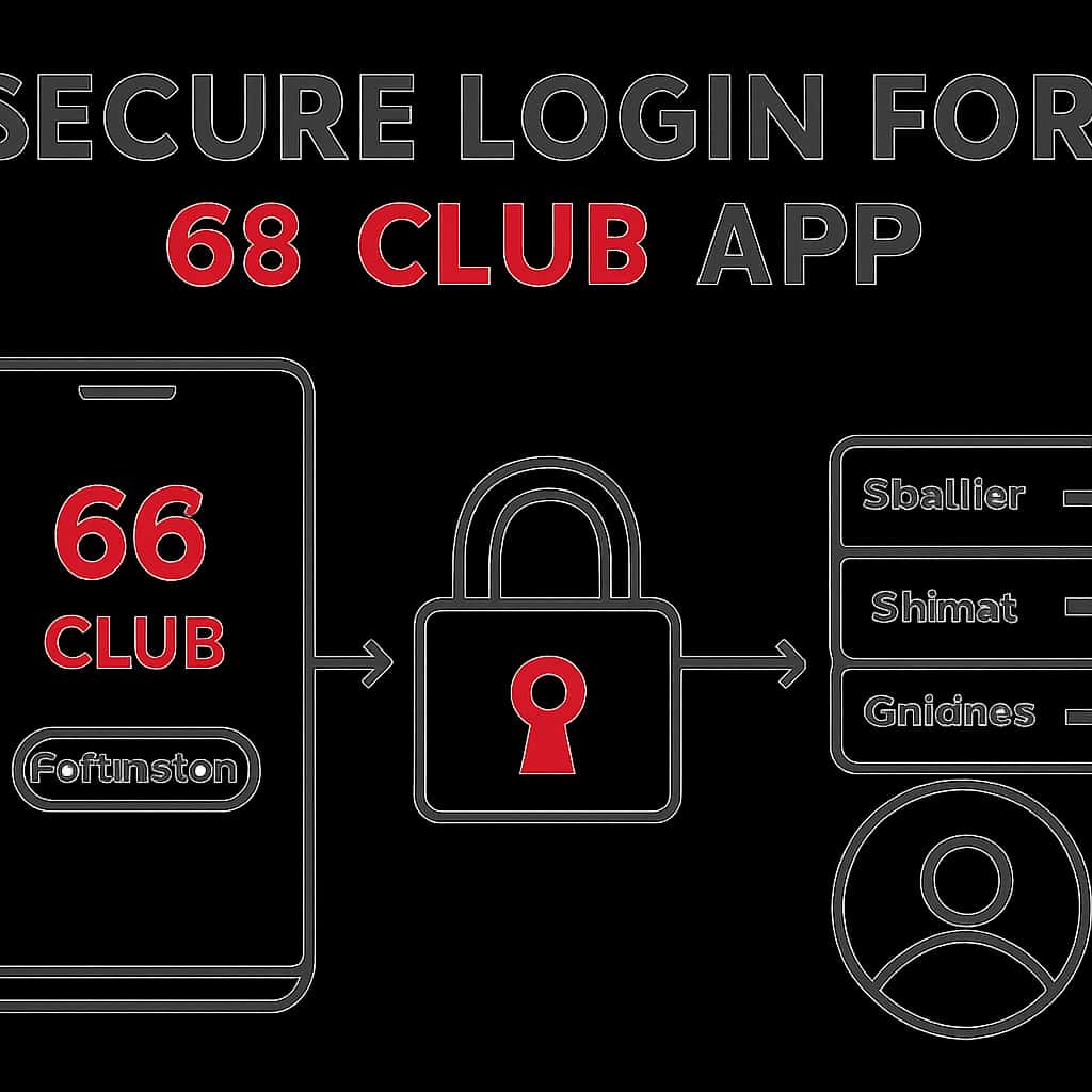 An educational diagram about Secure Login for 66 Club App.
