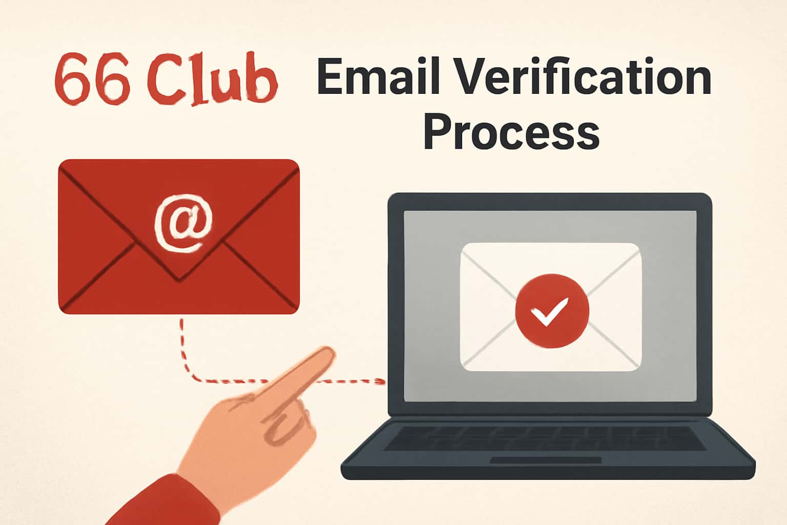 Visual representation of the 66 Club email verification process, showcasing security and access.