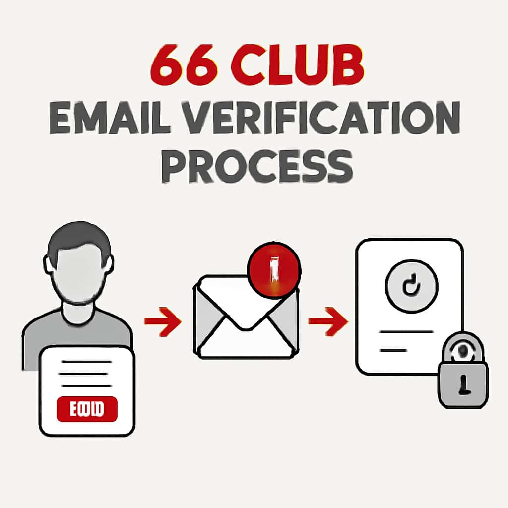 Diagram illustrating the steps involved in the 66 Club email verification process.