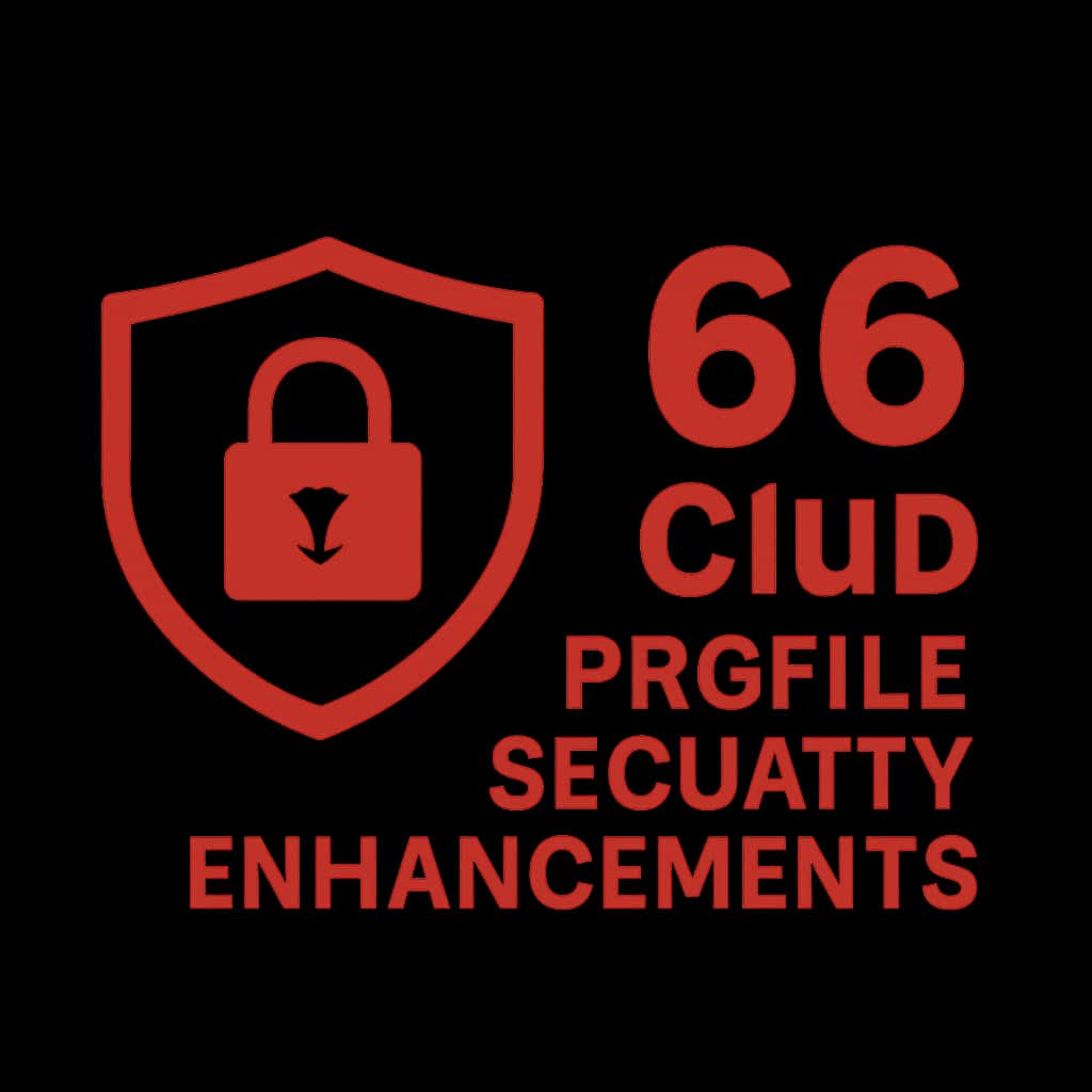A badge design illustrating the 66 Club Profile Security Enhancements.