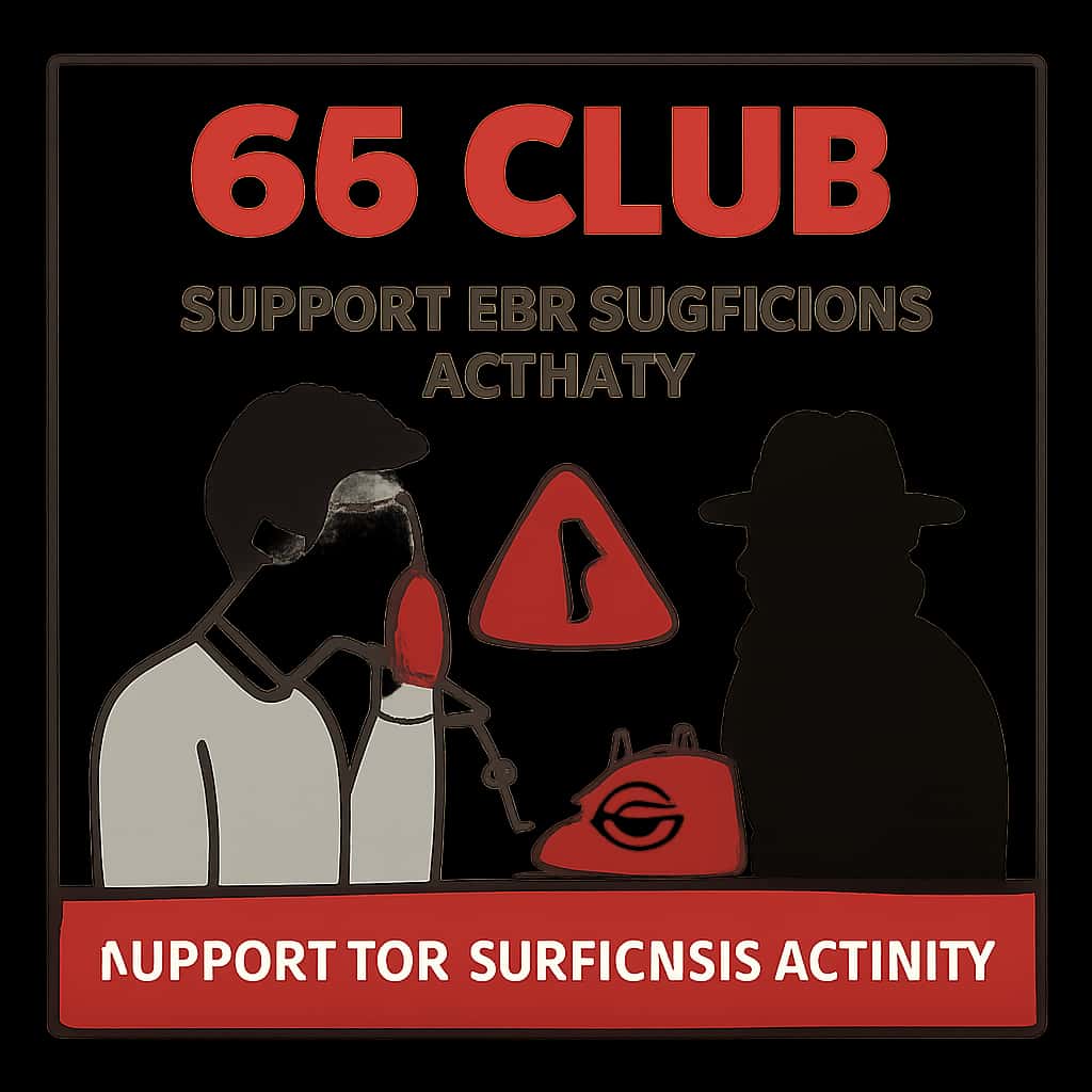 An educational illustration of guidelines for 66 Club Support for Suspicious Activity.
