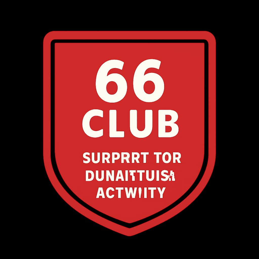 A badge symbolizing 66 Club Support for Suspicious Activity.