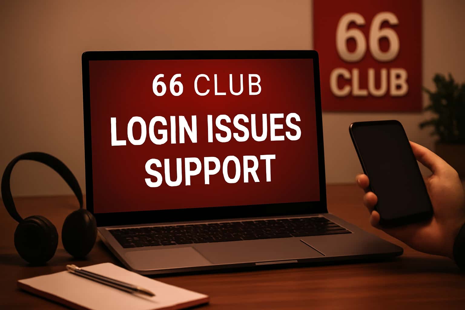 An informative graphic illustrating 66 Club Login Issues Support.