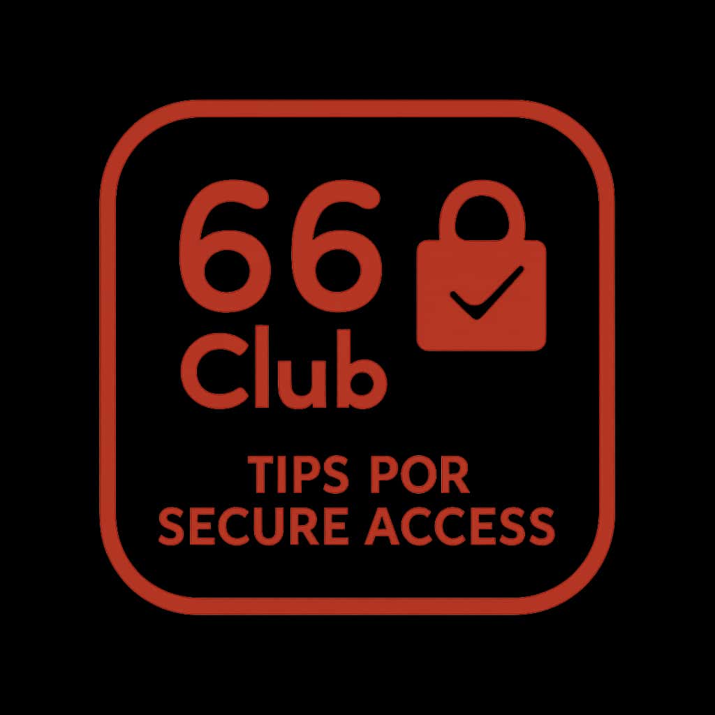 A minimal badge promoting secure access tips for the 66 Club.